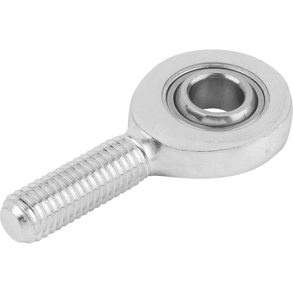 Rod End, Steel, Zinc Plated, M8 Thrd Sz, 22 mm Thrd Lg, 54 mm Overall Lg